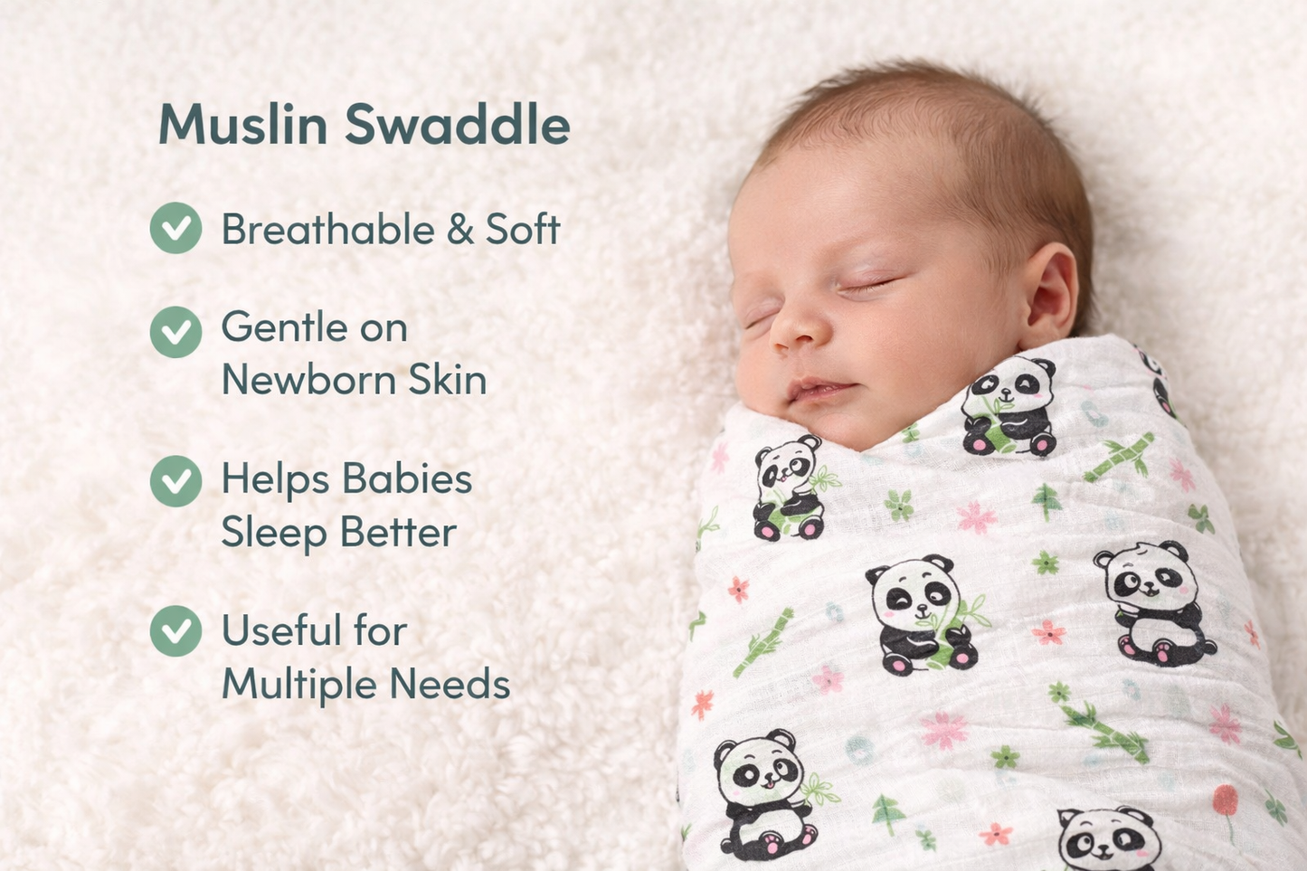 Muslin Swaddle - Panda
