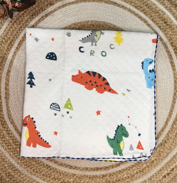 4 Layer Receiving Blanket - Dinosaur