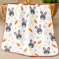 4 Layer Receiving Blanket - Bunny with Carrot