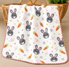 4 Layer Receiving Blanket - Bunny with Carrot