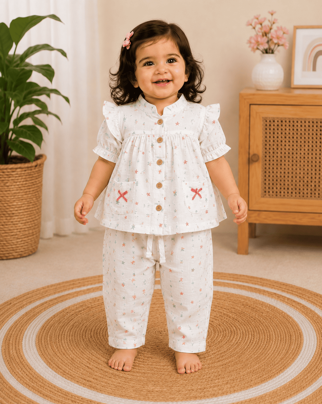Muslin Frock with Pant Set