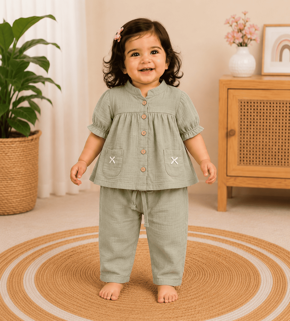 Muslin Frock with Pant Set