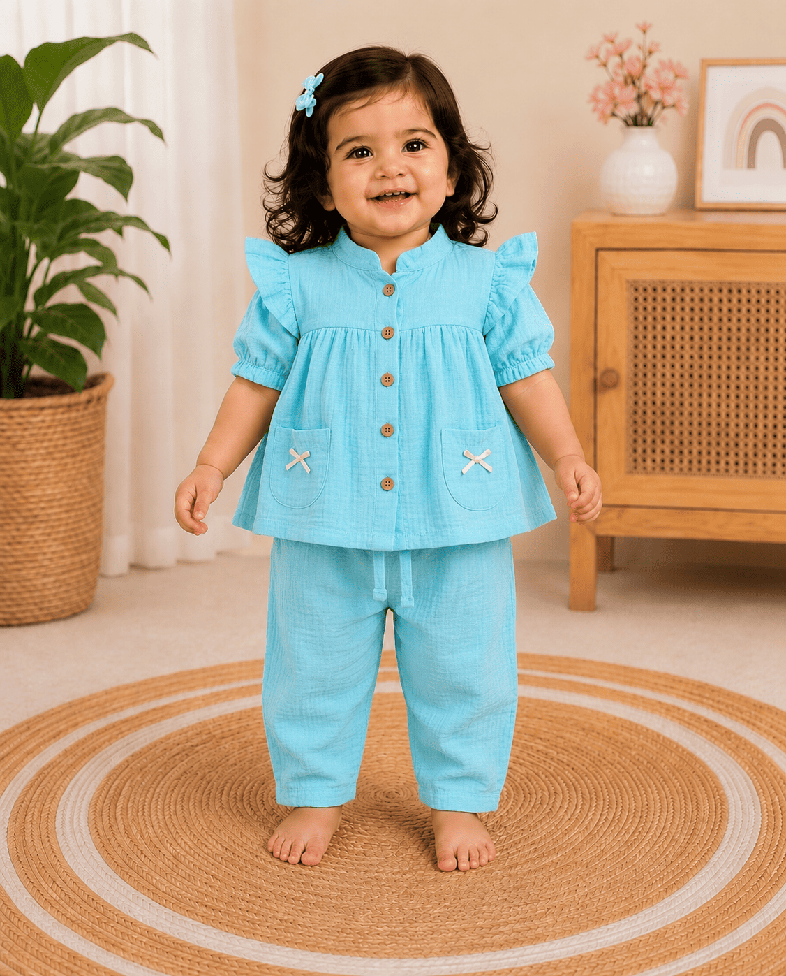 Muslin Frock with Pant Set