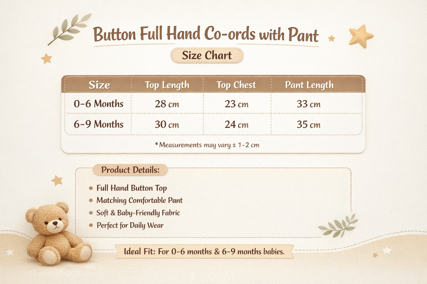 Button Full Hand Co-ords with Pant